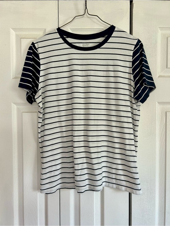 Lands' End Tops - Lands End Striped Crewneck Tee - Navy & White